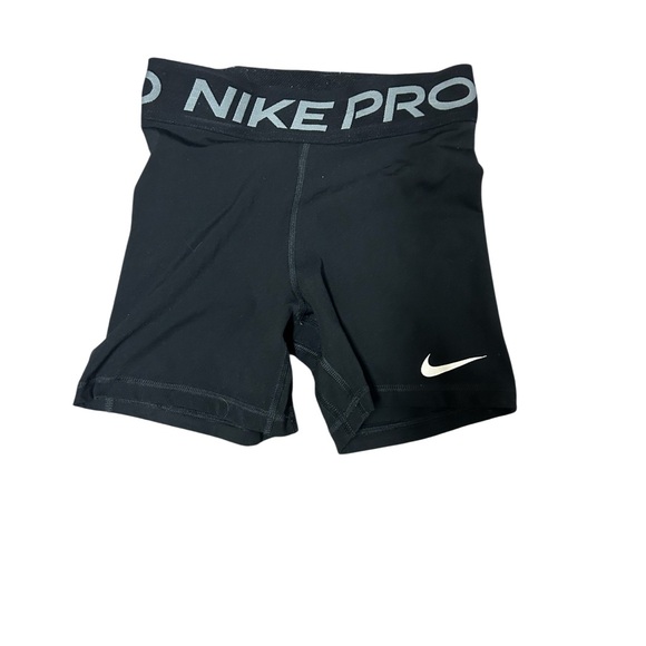 Nike Pants - Nike Pro Black Shorts with White Swoosh